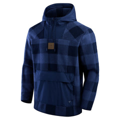 Dallas Cowboys Elements Plaid Polar Fleece Quarter-Zip Hoodie Navy - Fanatics