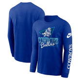Dallas Cowboys Rewind Long Sleeve T-Shirt Royal - Nike
