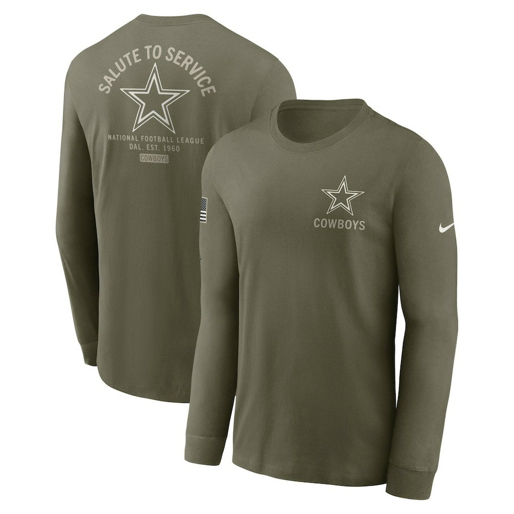 Dallas Cowboys 2025 Salute to Service Sideline Long Sleeve T-Shirt Olive - Nike