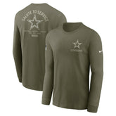 Dallas Cowboys 2025 Salute to Service Sideline Long Sleeve T-Shirt Olive - Nike