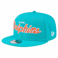 Miami Dolphins New Era Youth Main Script 9FIFTY Snapback Hat Aqua - NFL