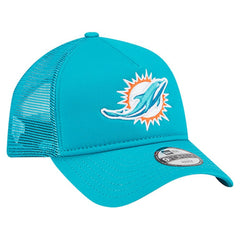 Miami Dolphins New Era Youth Main A-Frame 9FORTY Adjustable Hat Aqua - NFL