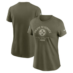 Pittsburgh Steelers Women's 2025 Salute to Service Sideline T-Shirt Olive - Nike