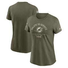 Miami Dolphins Women's 2025 Salute to Service Sideline T-Shirt Olive - Nike