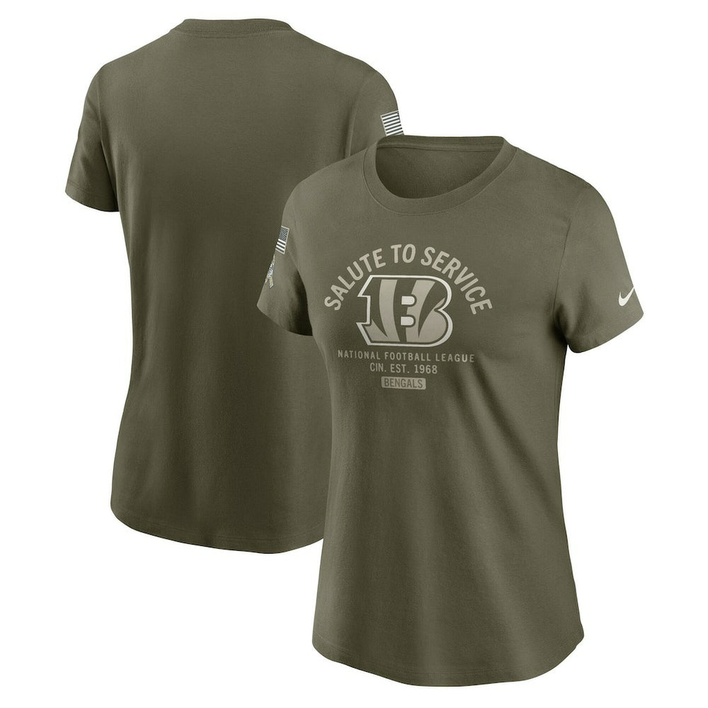 Cincinnati Bengals Women's 2025 Salute to Service Sideline T-Shirt Olive - Nike