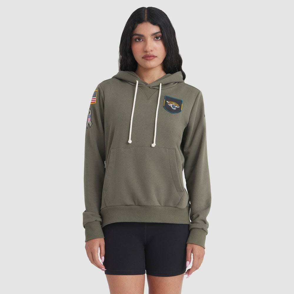 Jacksonville Jaguars Women's 2025 Salute to Service Sideline Standard Issue Dri-FIT Hoodie Olive - Nike