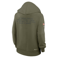 Pittsburgh Steelers Women's 2025 Salute to Service Sideline Standard Issue Dri-FIT Hoodie Olive - Nike