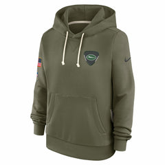 New York Jets Women's 2025 Salute to Service Sideline Standard Issue Dri-FIT Hoodie Olive - Nike