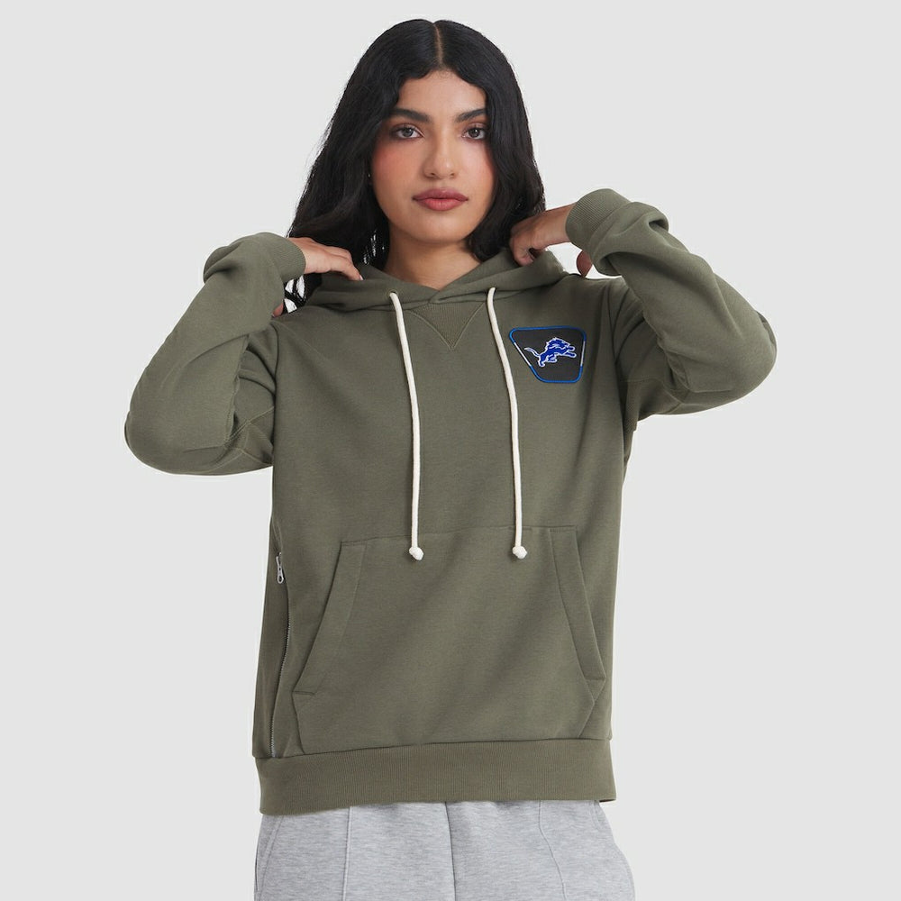 Detroit Lions Women's 2025 Salute to Service Sideline Standard Issue Dri-FIT Hoodie Olive - Nike