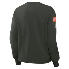 Baltimore Ravens Women's 2025 Salute to Service Sideline Dri-FIT Long Sleeve T-Shirt Dark Green - Nike