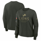 Detroit Lions Women's 2025 Salute to Service Sideline Dri-FIT Long Sleeve T-Shirt Dark Green - Nike