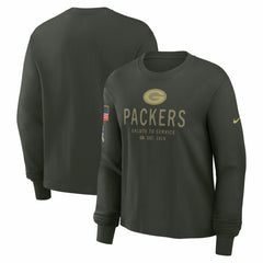 Green Bay Packers Women's 2025 Salute to Service Sideline Dri-FIT Long Sleeve T-Shirt Dark Green - Nike