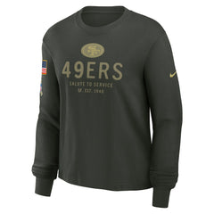 San Francisco 49ers Women's 2025 Salute to Service Sideline Dri-FIT Long Sleeve T-Shirt Dark Green - Nike