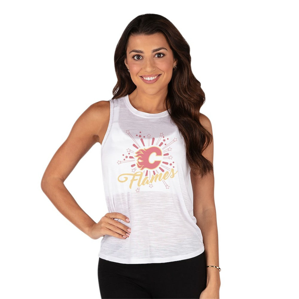 Calgary Flames - Concepts Sport Women's Infuse Knit Tank Top White