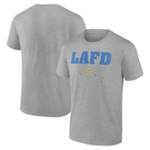 Los Angeles Chargers Unisex LAFD T-Shirt Gray - NFL