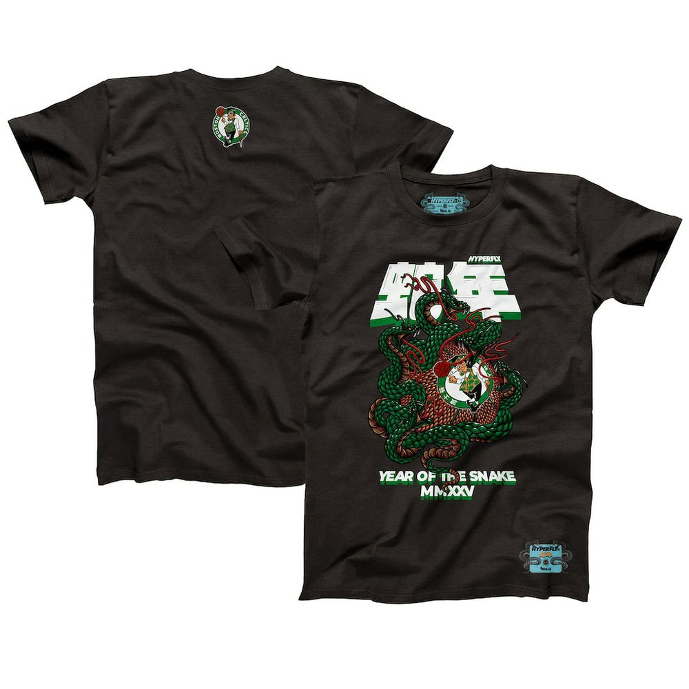 NBA - Boston Celtics NBALab x Hyperfly Unisex Year of the Snake Lunar New Year Collection T-Shirt - Heather Black