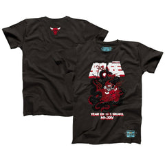 NBA - Chicago Bulls NBALab x Hyperfly Unisex Year of the Snake Lunar New Year Collection T-Shirt - Heather Black