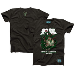 NBA - Milwaukee Bucks NBALab x Hyperfly Unisex Year of the Snake Lunar New Year Collection T-Shirt - Heather Black