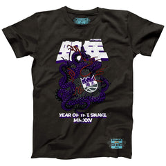NBA - Sacramento Kings NBALab x Hyperfly Unisex Year of the Snake Lunar New Year Collection T-Shirt - Heather Black
