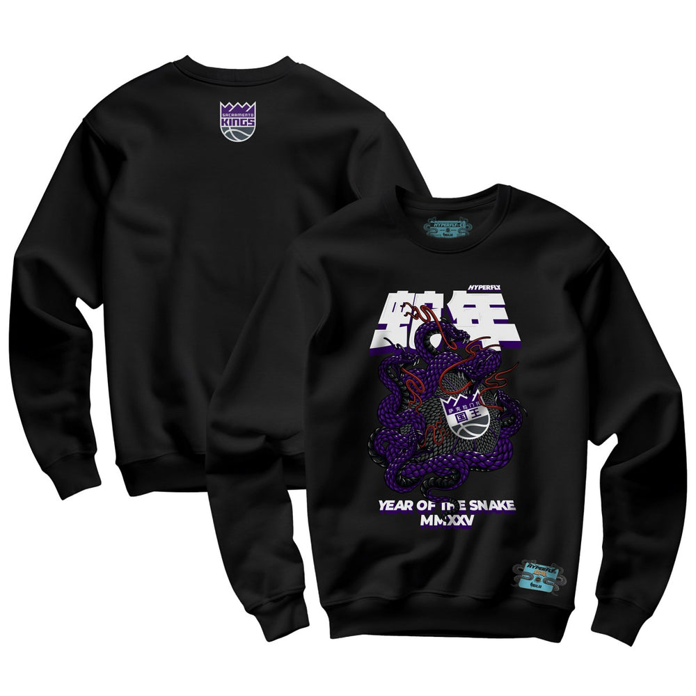 NBA - Sacramento Kings NBALab x Hyperfly Unisex Year of the Snake Lunar New Year Collection Sweatshirt - Black