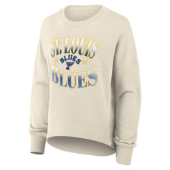 St. Louis Blues - Fanatics Women's Oversized Vintage Slice Pullover Sweatshirt Cream