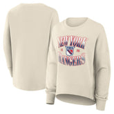 New York Rangers Fanatics Women's Oversized Vintage Slice Pullover Sweatshirt Cream