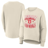 Detroit Red Wings - Fanatics Women's Oversized Vintage Slice Pullover Sweatshirt Cream