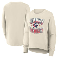 Columbus Blue Jackets - Fanatics Women's Oversized Slice Pullover Sweatshirt Cream
