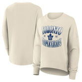 Toronto Maple Leafs - Fanatics Women's Oversized Slice Pullover Sweatshirt Cream