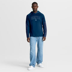 Seattle Kraken Fanatics Penalty Shot Long Sleeve Hoodie T-Shirt Deep Sea Blue