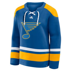 St. Louis Blues - Fanatics Women's Icing Long Sleeve Lace Up Sweatshirt Blue