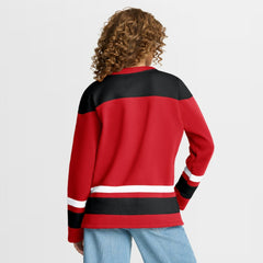 Chicago Blackhawks Fanatics Women's Icing Long Sleeve Lace Up Sweatshirt Athletic Red