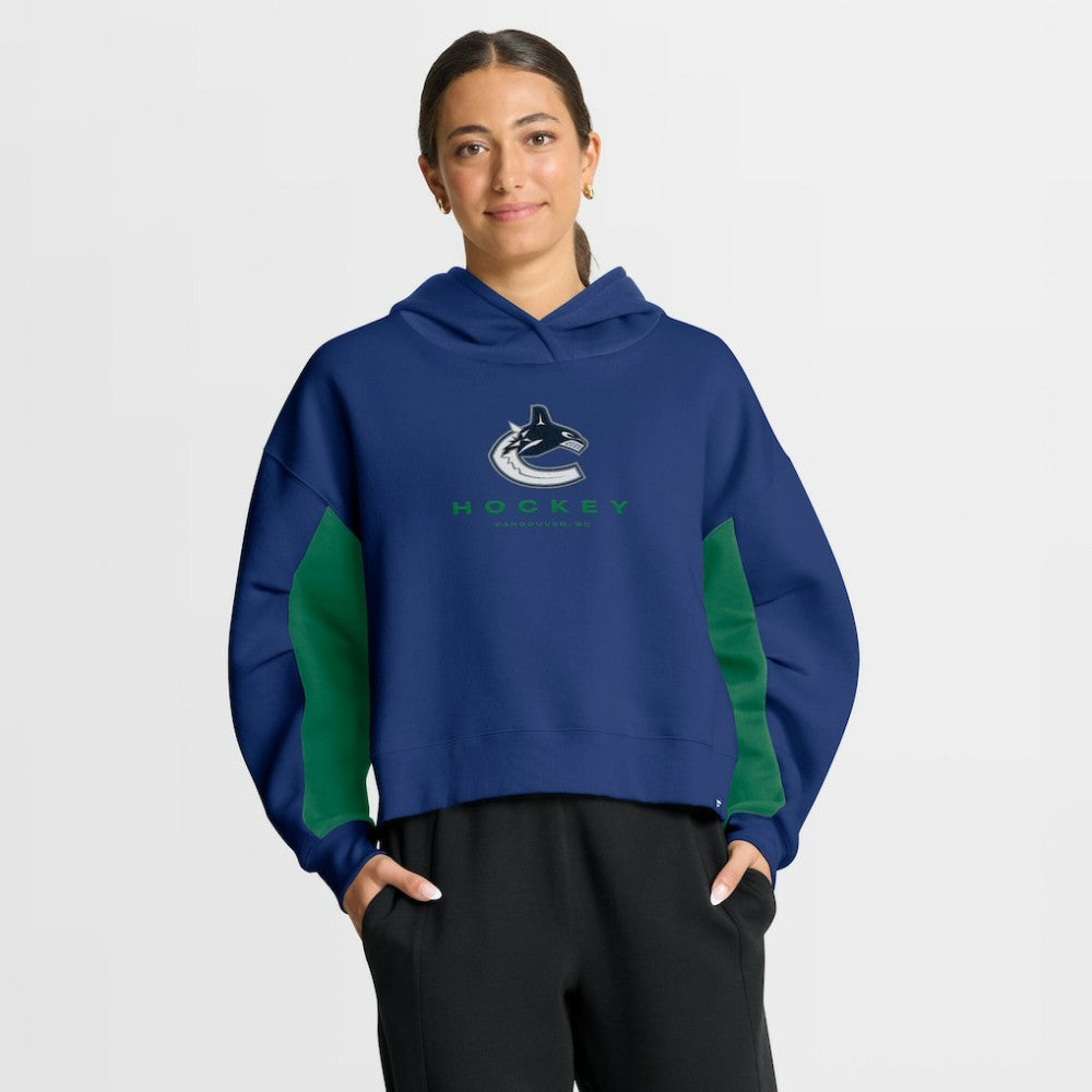 Vancouver Canucks - Fanatics Women's Back Check Boxy Hoodie Blue