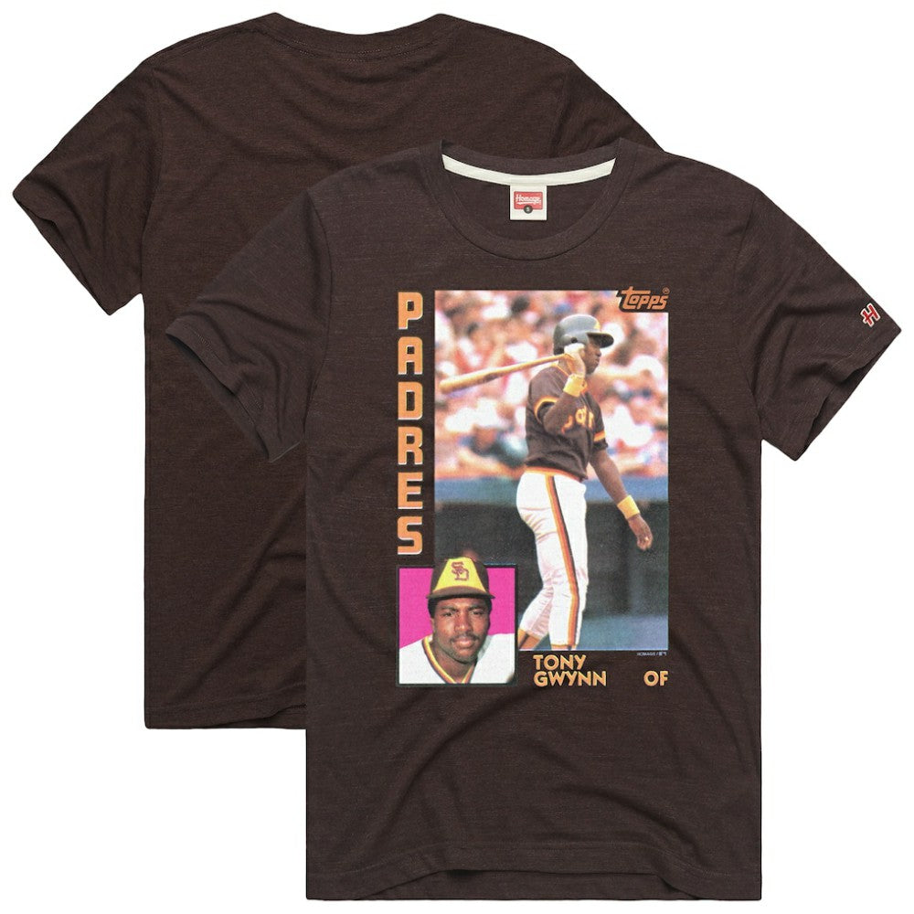 Tony Gwynn San Diego Padres Homage 1984 Topps Baseball Card Player T-Shirt On Sale