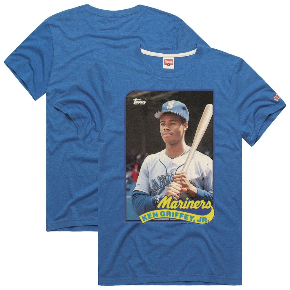 Ken Griffey Jr. Seattle Mariners Homage 1989 Topps Baseball Card Player T-Shirt Clearance