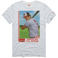 Cal Ripken Jr. Baltimore Orioles Homage 1982 Topps Baseball Card Player T-Shirt for sale