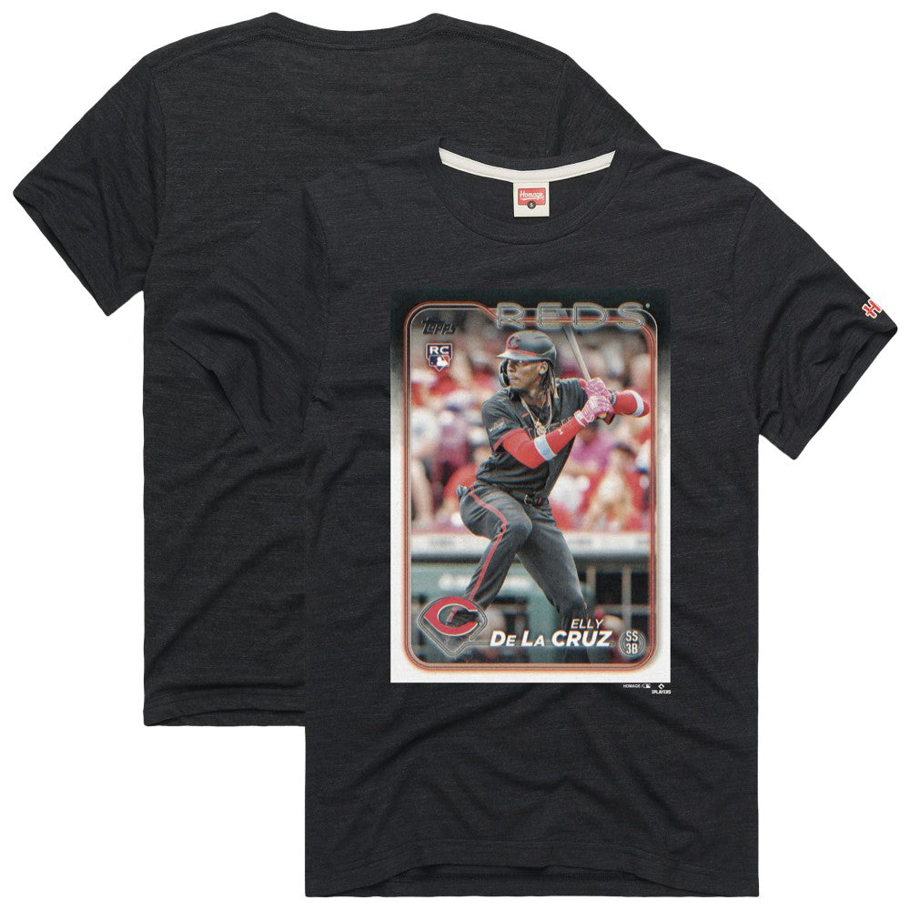 Elly De La Cruz Cincinnati Reds Homage 2024 Topps Baseball Card Player Tri-Blend T-Shirt Online