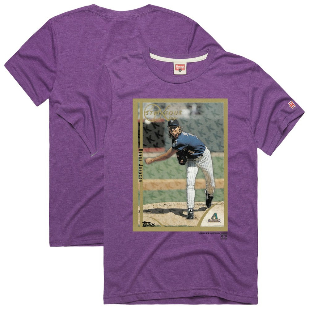 Randy Johnson Arizona Diamondbacks Homage 1999 Topps Baseball Card Player T-Shirt Lifestyle