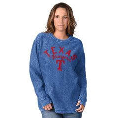 Texas Rangers G-III 4Her by Carl Banks Women's Comfy Cord Pullover Sweatshirt for sale