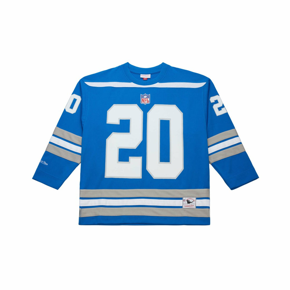 Barry Sanders Detroit Lions Maxxed Out Fashion Hockey Jersey Blue - Mitchell & Ness