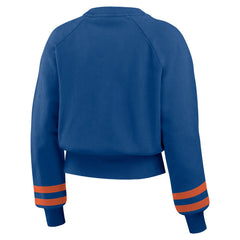 New York Mets WEAR by Erin Andrews Women's Vintage Washed Cropped Pullover Sweatshirt discount