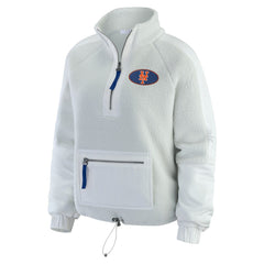 New York Mets WEAR by Erin Andrews Women's Polar Fleece Quarter-Zip Jacket discount