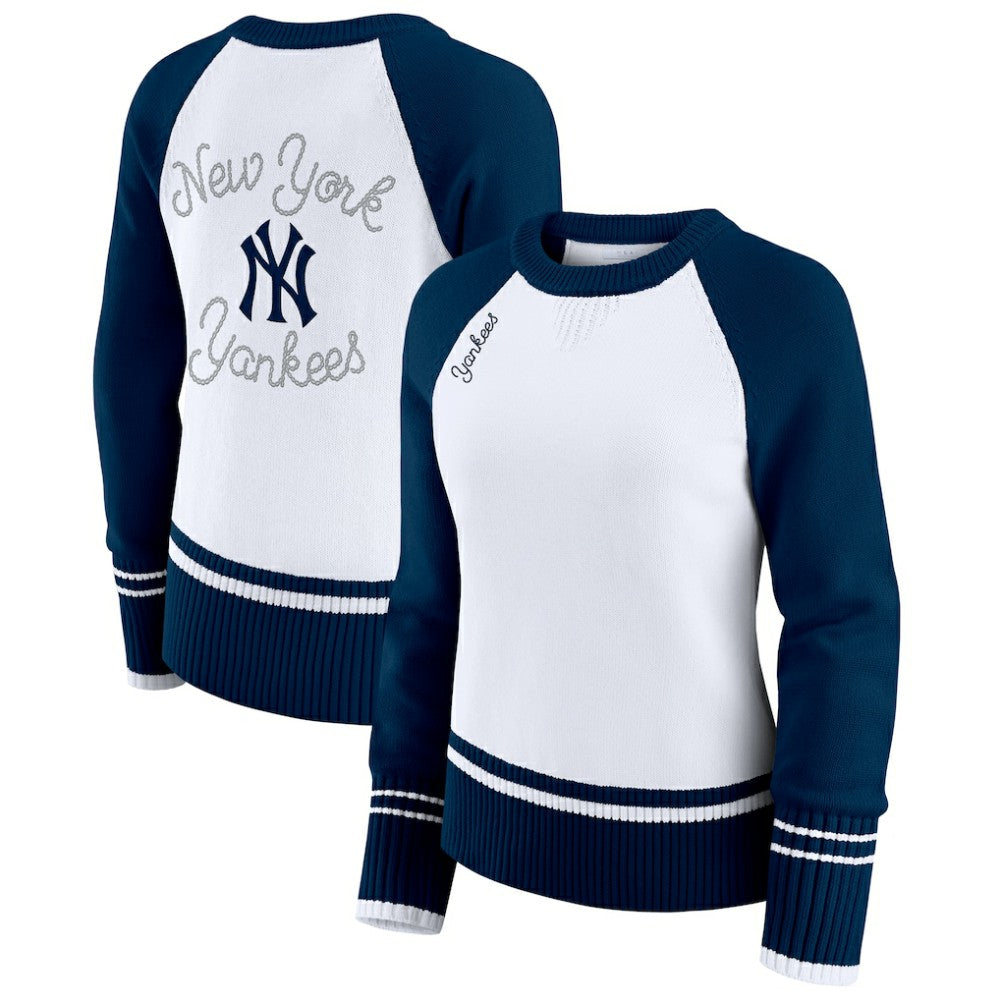 New York Yankees WEAR by Erin Andrews Women's Colorblock Raglan Sweater Near Me
