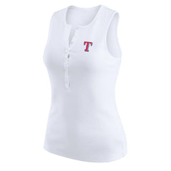 Texas Rangers WEAR by Erin Andrews Women's Rib-Knit Henley Tank Top On Sale
