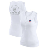 Chicago Cubs WEAR by Erin Andrews Women's Rib-Knit Henley Tank Top Lifestyle