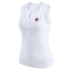 Chicago Cubs WEAR by Erin Andrews Women's Rib-Knit Henley Tank Top Lifestyle