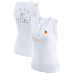 Baltimore Orioles WEAR by Erin Andrews Women's Rib-Knit Henley Tank Top On Sale