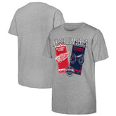 Youth 2025 NHL Stadium Series Columbus Blue Jackets - vs. Detroit Red Wings Matchup T-Shirt Heather Gray