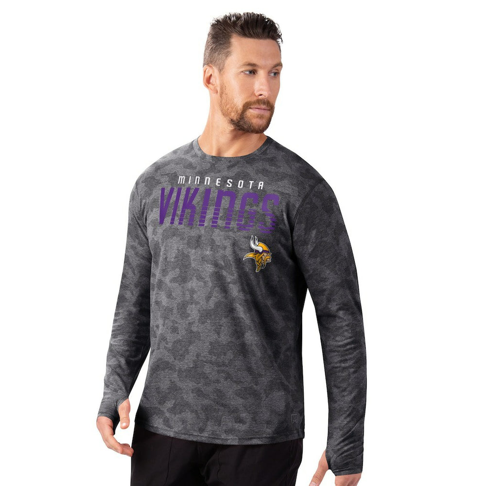 Minnesota Vikings MSX by Michael Strahan Performance Camo Long Sleeve T-Shirt Black - NFL