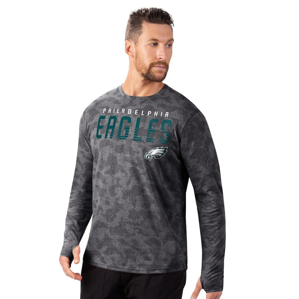 Philadelphia Eagles MSX by Michael Strahan Performance Camo Long Sleeve T-Shirt Black - NFL